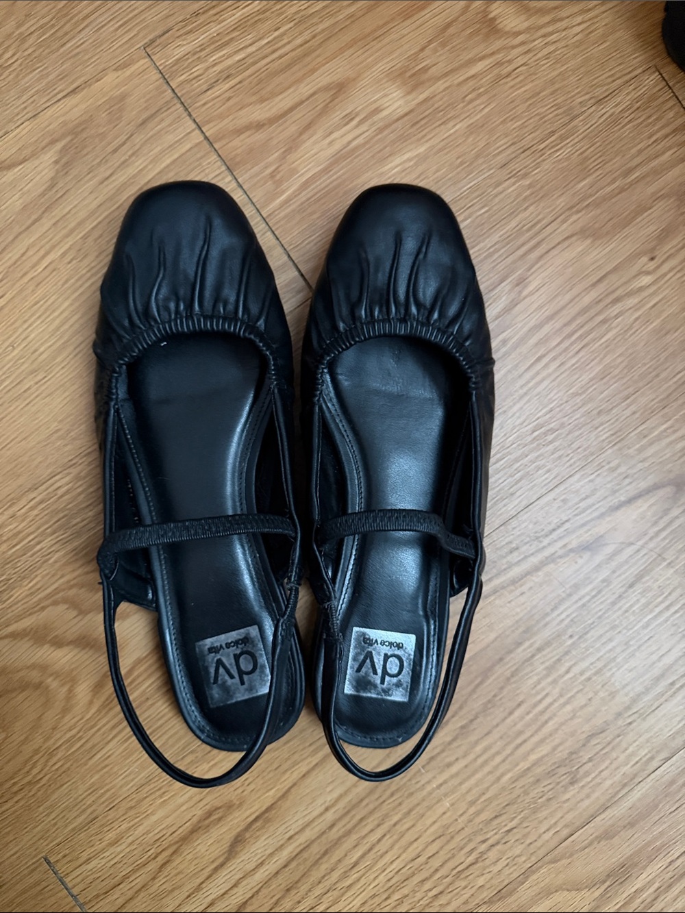 DV by Dolce Vita Black Elastic Strap Ballet Flats